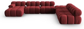 Červená zamatová pohovka 379 cm Bellis – Micadoni Home