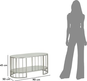 Konferenčný stolík Smirne 90 cm strieborný