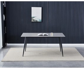 Jedálenský stôl 160 x 90 cm, sivý mramor