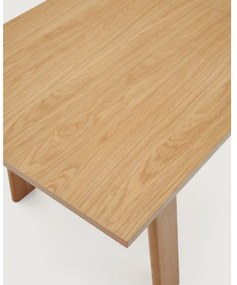 Rozkladací jedálenský stôl s prídavnou doskou s doskou v dubovom dekore 95x200 cm Arlen – Kave Home