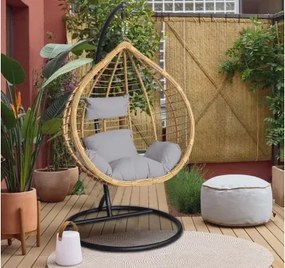 Závesné kreslo Valencia, svetlo hnedé%