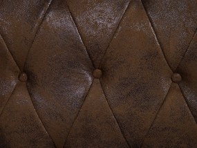 Vodná posteľ z umelého semišu 180 x 200 cm hnedá CAVAILLON Beliani