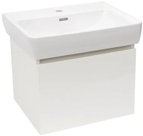 Kúpeľňová skrinka s keramickým umývadlom Laufen Naturel Project 52,5x40x45,3 cm biela lesk PROJECT60BI