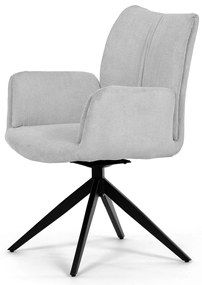 Autronic - Židle jídelní, bílá látka, otočný mechanismus 180°, černý kov - HC-993 WT2 AKCE