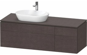 DURAVIT L-Cube závesná skrinka pod umývadlo na dosku (umývadlo vľavo), 4 zásuvky, 1420 x 550 x 482 mm, dub tmavý kartáčovaný, LC4877072720000