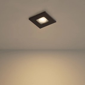 Sada 6 moderných zapustených bodových svetiel tmavý bronz štvorcové IP44 - Qure