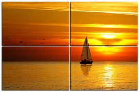 Obraz na plátne - Loď pri západe slnka 1247E (120x80 cm)