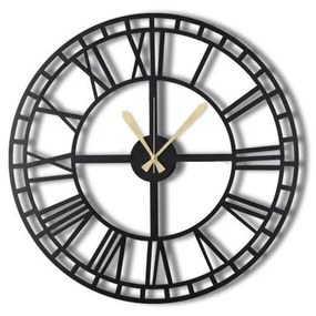 Čierne nástenné hodiny Greece, 50 × 50 cm
