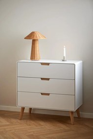 Komoda Lowell 80 cm bílá/dub přírodní