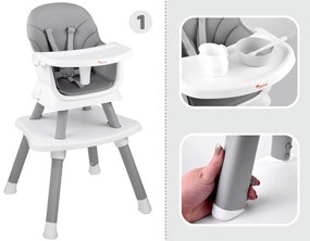 Stolička na kŕmenie set 6v1 ZA4142 - sivá