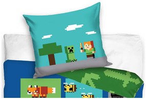 TipTrade Bavlnené obliečky 140x200 + 70x90 cm - Minecraft Figure