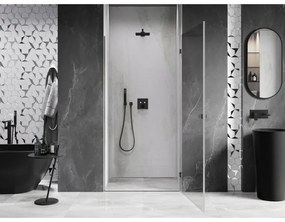 Mexen, Mexen Lunar-B výklopné sprchové dvere pravé 100 cm, priehľadné, pištoľovo šedé kartáčované - 832-100-000-66-00-P