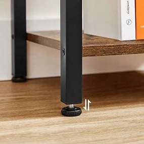 Regál TAYLOR hnedý s čiernou konštrukciou, 6 políc