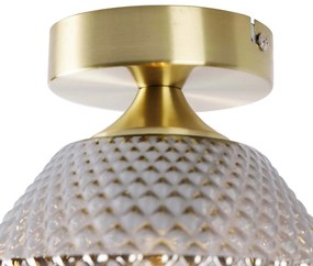 Inteligentné stropné svietidlo mosadzné s dymovým sklom vrátane Wifi A60 - Karce