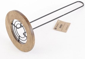 Držák na kuchyňské utěrky MODERN KITCHEN 15x31 cm černé/kaučukové dřevo