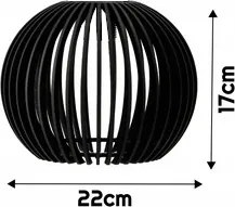 Stínidlo pro lustrovou lampu, dřevěná koule, černé