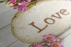 Obraz kameň s vyritým nápisom Love - 120x80
