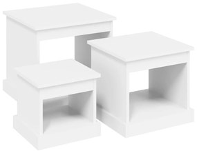 vidaXL Konferenčné stolíky 3 ks, biele, kompozitné drevo