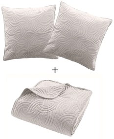 Krémová zamatová súprava prikrývky a obliečky na vankúš 240x260 cm Solange – douceur d'intérieur