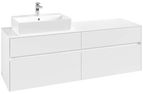 VILLEROY &amp; BOCH Collaro závesná skrinka pod umývadlo na dosku (umývadlo vľavo), 4 zásuvky, 1600 x 500 x 548 mm, White Matt, C13500MS