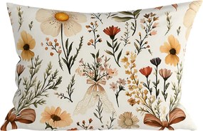 Polybavlnená obliečka na vankúš FLORAL RIBBON POLY 50x70 cm, krémová