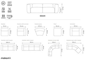Tmavozelená zamatová leňoška (ľavý roh) Ekahi – Makamii