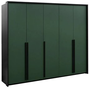 Skriňa Genua 255 zelená/čierna