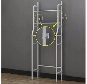 VERK GROUP Kúpeľňový regál nad práčku s 3 policami, biely, 153 x 65 x 25 cm