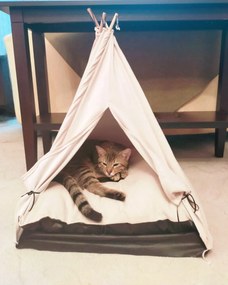 Pelíšek pro zvířata Teepee bílý