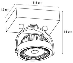Moderné prisadené bodové svietidlo čierne vrátane stmievateľnej LED - Apollo