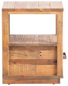 furniture-nabytek.cz - Masívny nočný stolík Woodville z recyklovanej borovice, lakovaný, prírodná farba