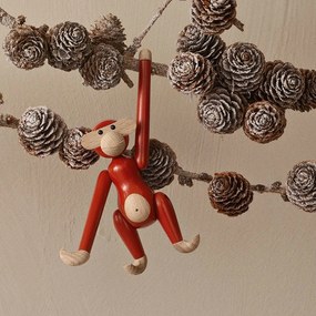 Kay Bojesen Denmark Drevená opička Monkey Mini Vintage Red 9,5 cm