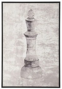 Zarámovaný obraz na plátne šach 63 x 93 cm sivý BUDRIO Beliani