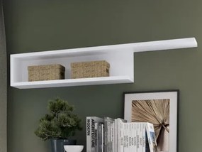 Nástenná polica s priehradkou Lyon 140 cm, biela/biela lesk%