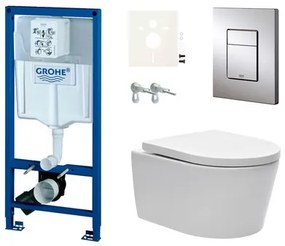 Cenovo zvýhodnený závesný WC set Grohe do ľahkých stien / predstenová montáž + WC SAT Brevis SIKOGRSBR1S, 1 ks