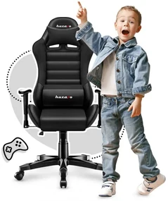 Ergonomické čierne herné kreslo pre teenegerov