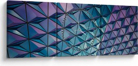 Obraz - farebná štruktúra (s hodinami) (90x30 cm)