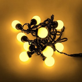 DECOLED Párty osvetlenie 5 m, 10 teplých bielych LED diód, IP67