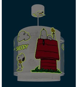 Dalber 76302 - Detský luster SNOOPY 1xE27/15W/230V biela/červená
