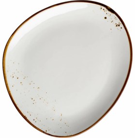 Mäser Oválny tanier Pintar Biele hnedé bodky 26 x23 cm, S