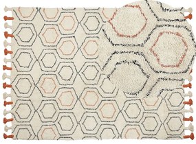 Bavlnený koberec 160 x 230 cm béžová/oranžová HAJIPUR Beliani