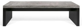 Čierno-sivá lavica v betónovom dekore TemaHome Detroit, 140 x 43 cm
