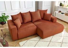 Oranžová zamatová rohová pohovka Enjoy – Bobochic Paris