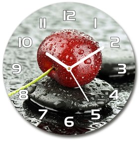 Sklenené hodiny okrúhle Čerešne v daždi pl_zso_30_f_67079233