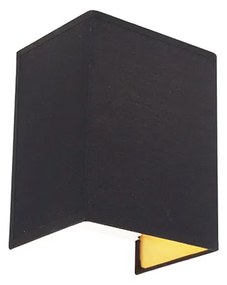 Moderná nástenná lampa čierna a zlatá - Vete