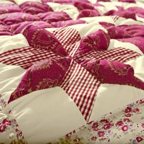 Prikrývka na posteľ patchwork s potlačou kvetín