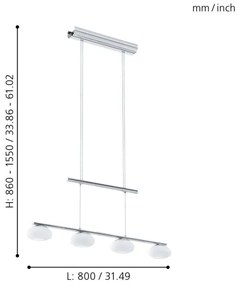 Eglo 96528 - LED Stmievateľný luster na lanku ALEANDRO 1 4xLED/4,5W/230V