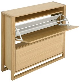 Výklopná skrinka na topánky v dekore duba v prírodnej farbe NewEst – Woodman