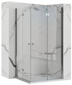 Rea Fold N2 sprchový kút so skladacími dverami 120(dvere) x 80(dvere), číre sklo, chrómový profil, KAB-00010