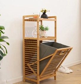 AKCIA Sivý bambusový kôš na bielizeň SOBIKON II. akosť